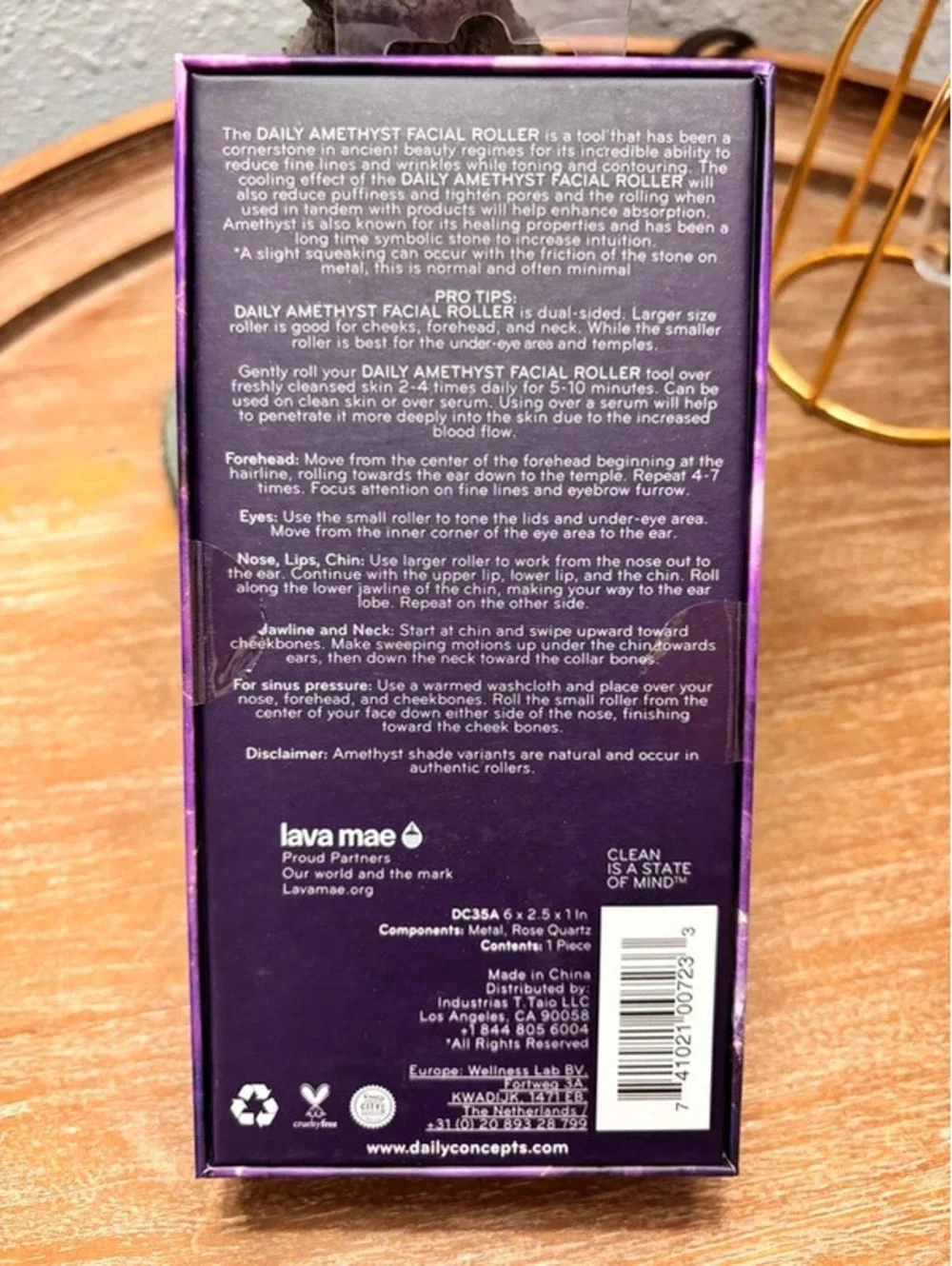 Amethyst facial roller